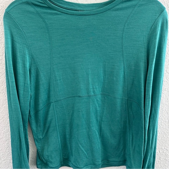 Sweaty Betty Teal Long Sleeve Performance Top Thumbholes Size 8 - Picture 2 of 8